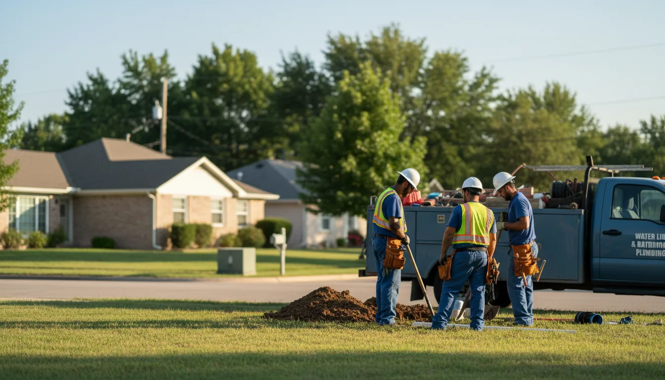 Residential water line and bathroom plumbing service in Gonzales, TX